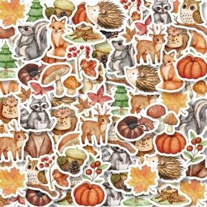 46 Woodland Animal Stickers Outdoors Woods Forest Friends